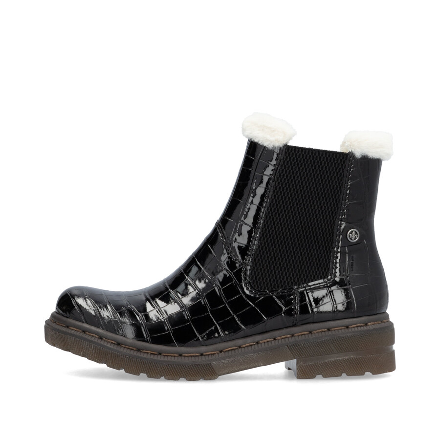 bottes noires à fermeture éclair pour femmes rieker 78250-00