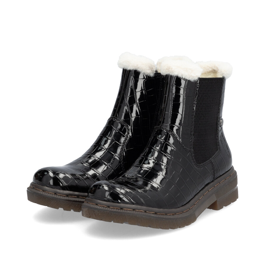 bottes noires à fermeture éclair pour femmes rieker 78250-00