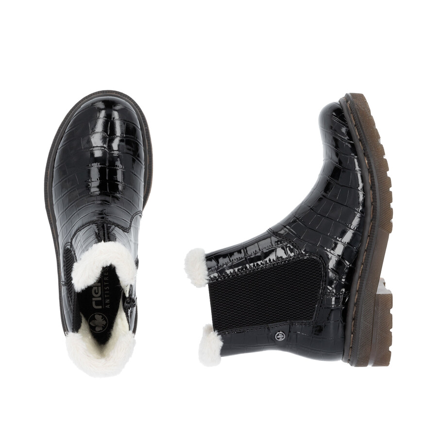 bottes noires à fermeture éclair pour femmes rieker 78250-00