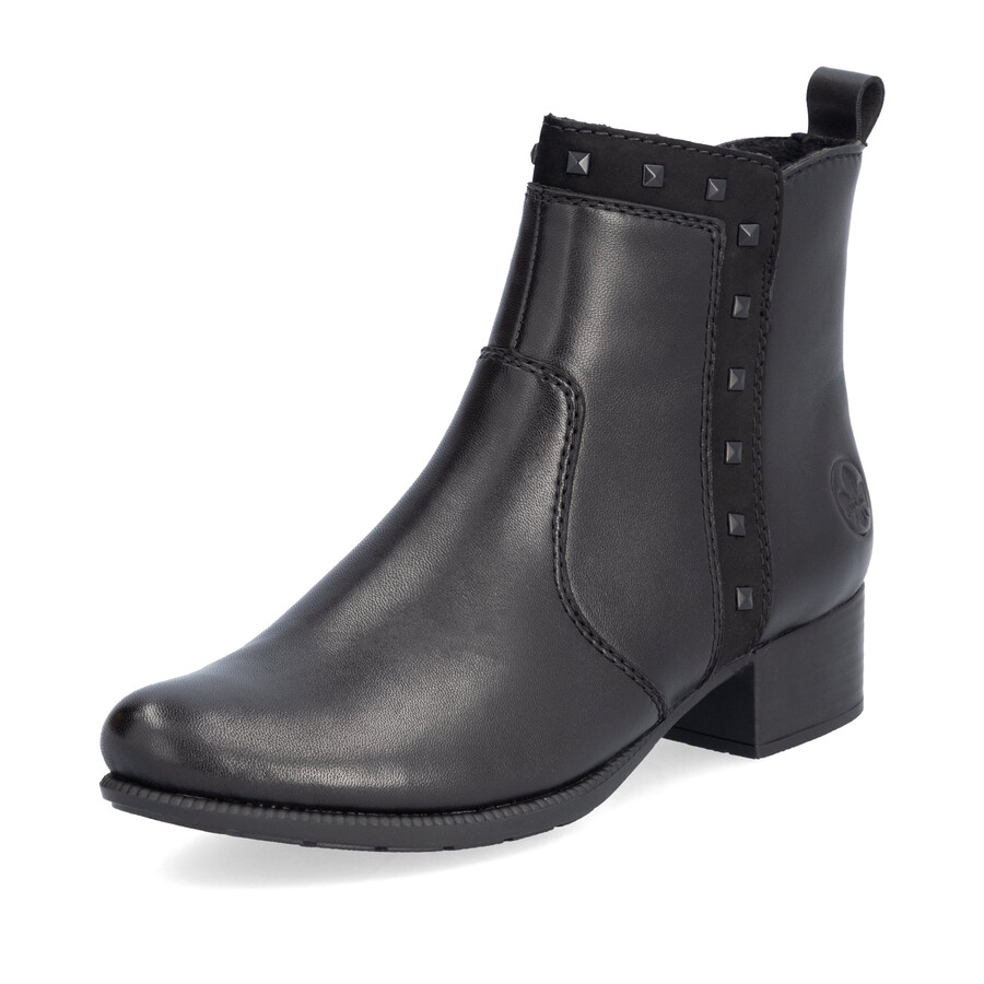 bottes noires à fermeture éclair pour femmes rieker 78657-00