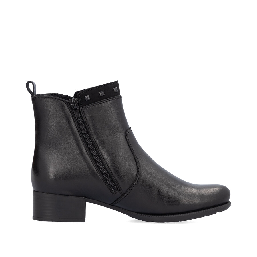 bottes noires à fermeture éclair pour femmes rieker 78657-00