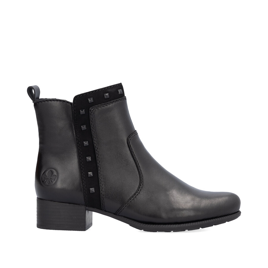 bottes noires à fermeture éclair pour femmes rieker 78657-00