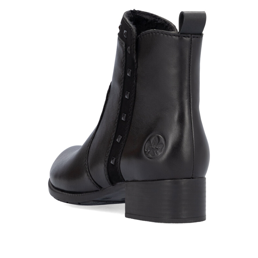 bottes noires à fermeture éclair pour femmes rieker 78657-00
