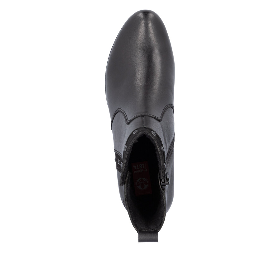 bottes noires à fermeture éclair pour femmes rieker 78657-00