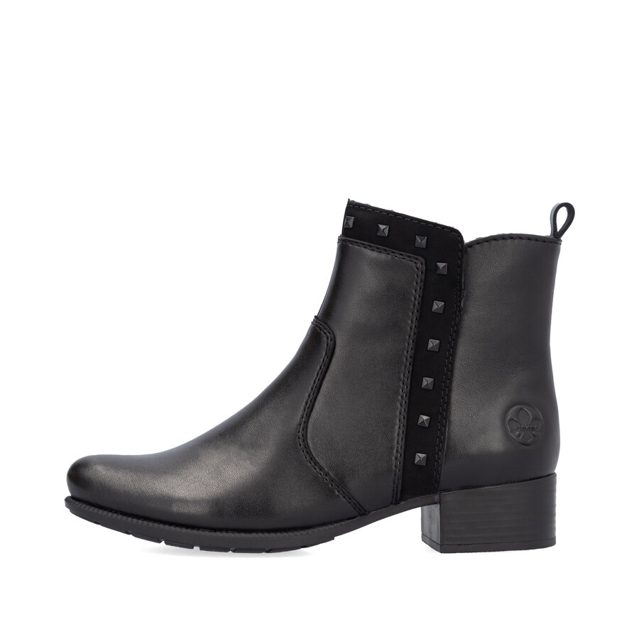 bottes noires à fermeture éclair pour femmes rieker 78657-00