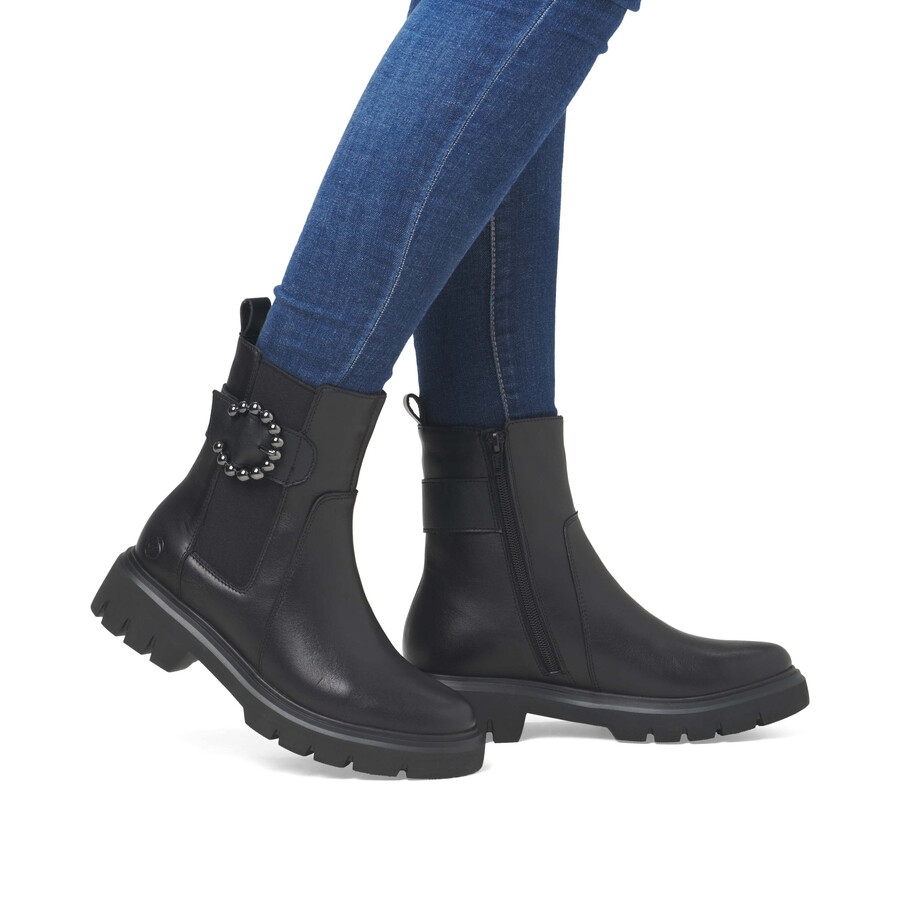 bottes noires à fermeture éclair pour femmes remonte d1w74-00