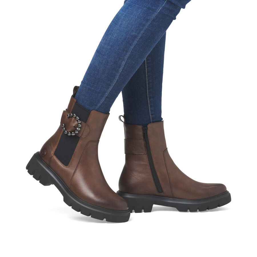 bottes marron à fermeture éclair pour femmes remonte d1w74-22