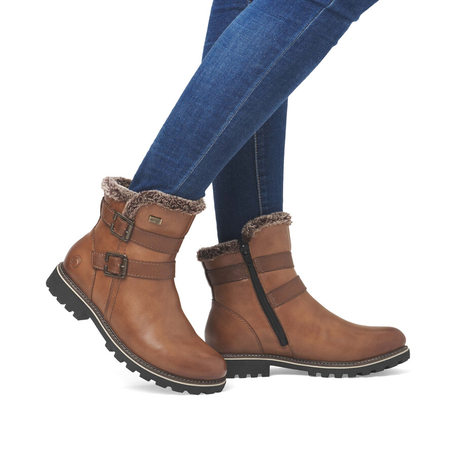 bottes marron à fermeture éclair pour femmes remonte d8484-24