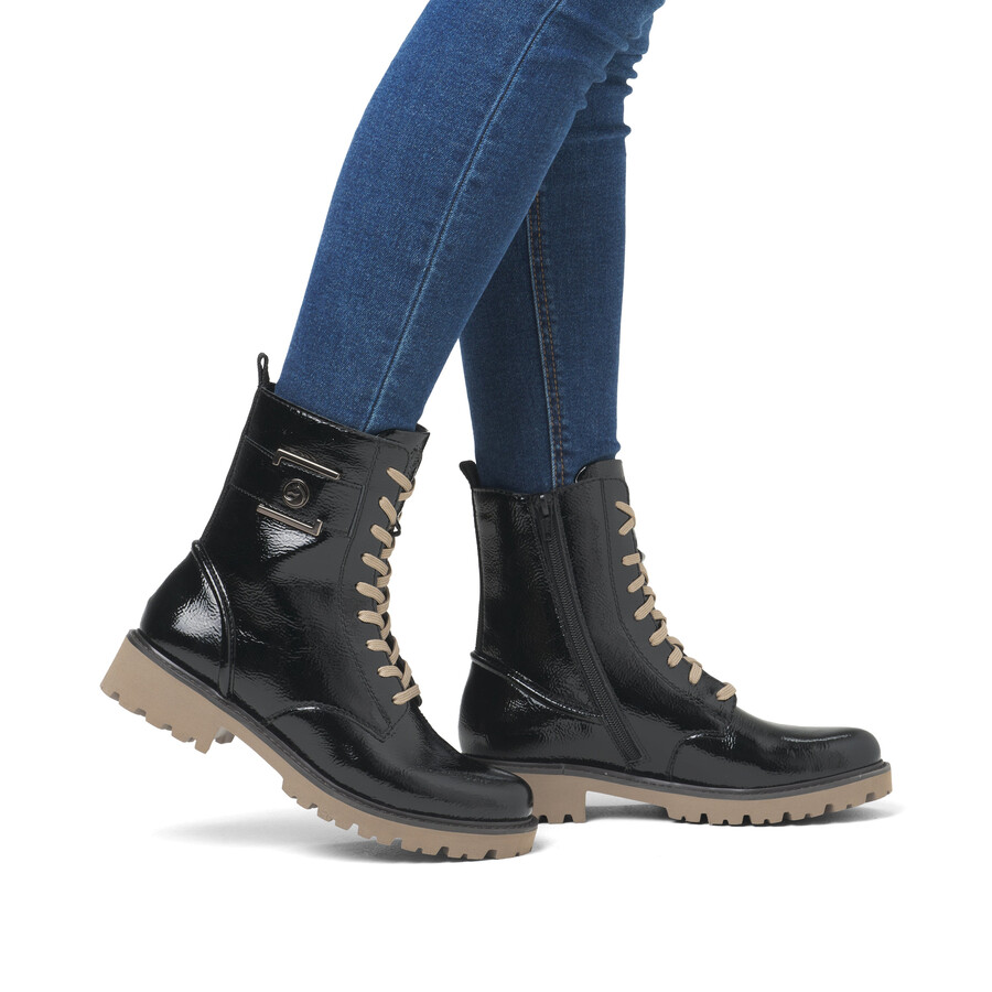 bottes noires à fermeture éclair pour femmes remonte d8663-00