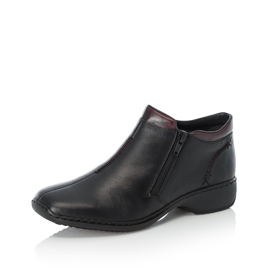 bottes noires à fermeture éclair pour femmes rieker l3882-00