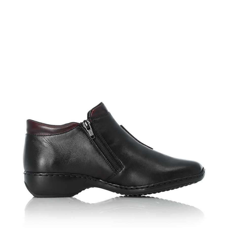 bottes noires à fermeture éclair pour femmes rieker l3882-00