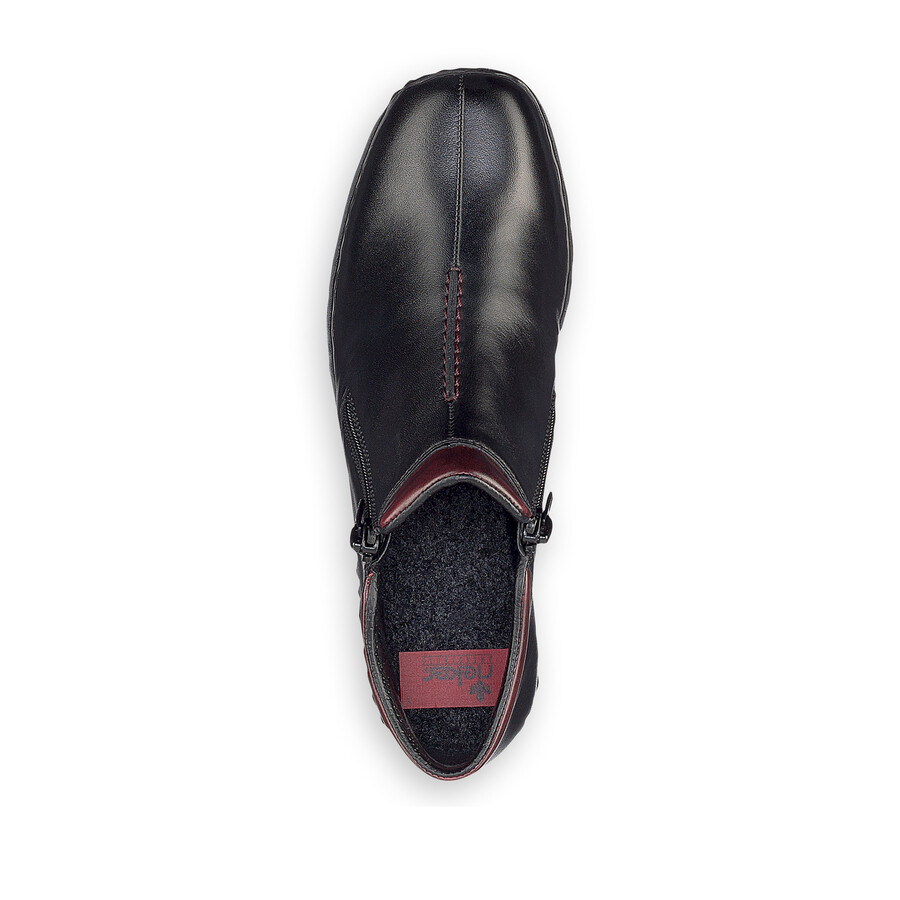 bottes noires à fermeture éclair pour femmes rieker l3882-00