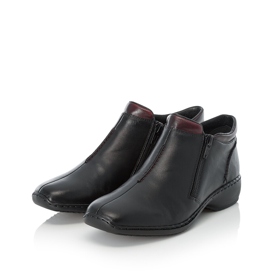 bottes noires à fermeture éclair pour femmes rieker l3882-00