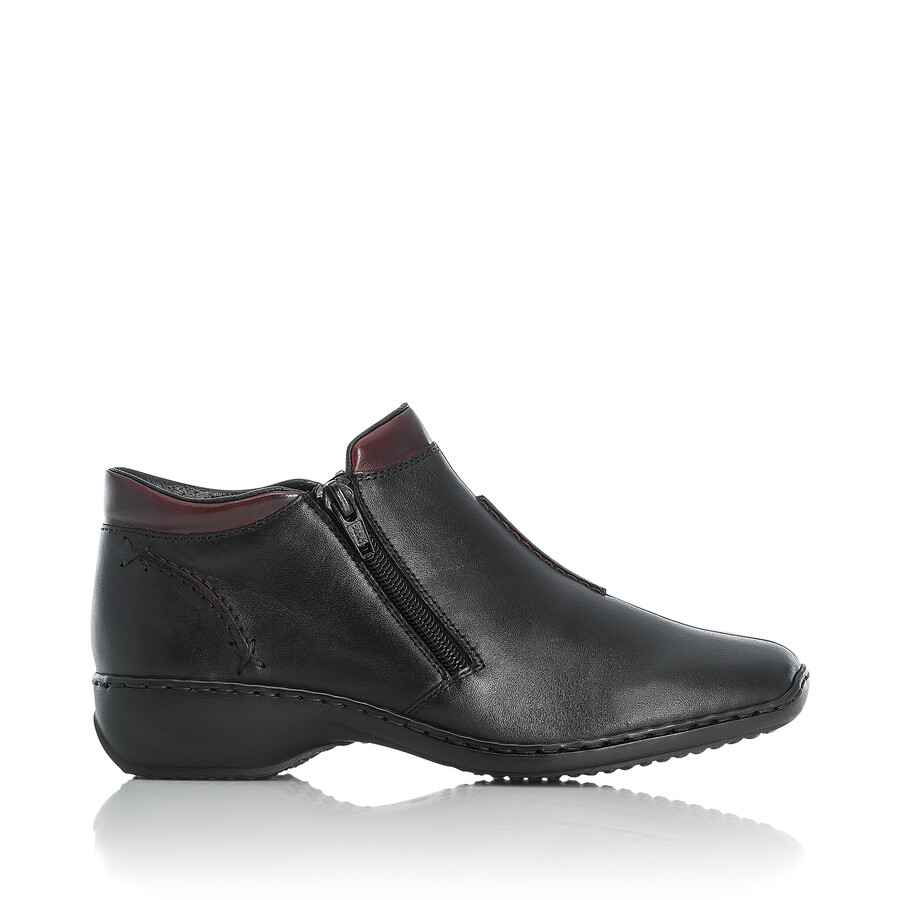 bottes noires à fermeture éclair pour femmes rieker l3882-00