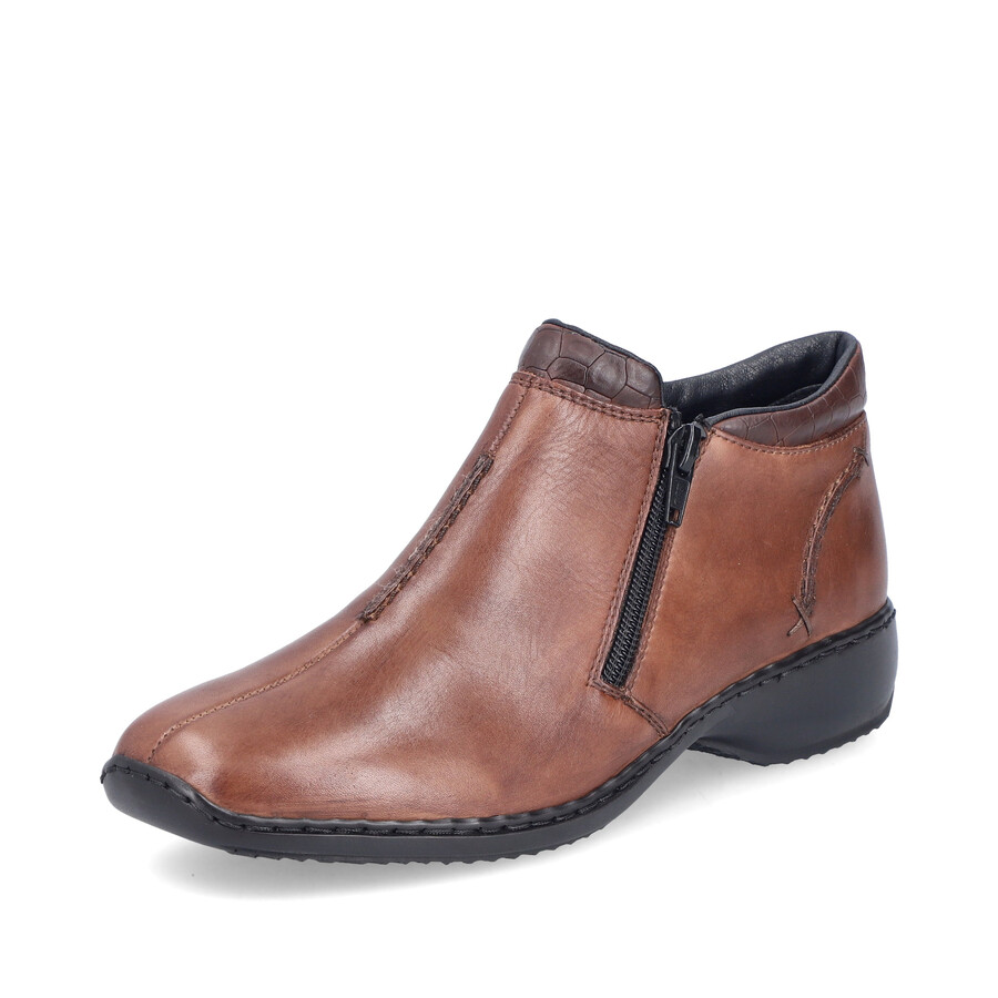 bottes marron à fermeture éclair pour femmes rieker l3882-24