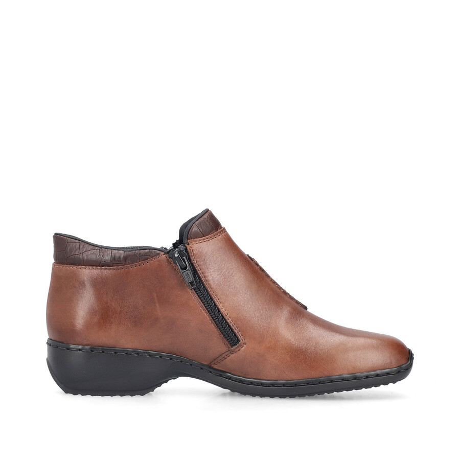 bottes marron à fermeture éclair pour femmes rieker l3882-24