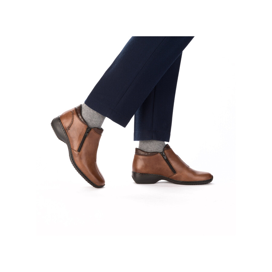 bottes marron à fermeture éclair pour femmes rieker l3882-24