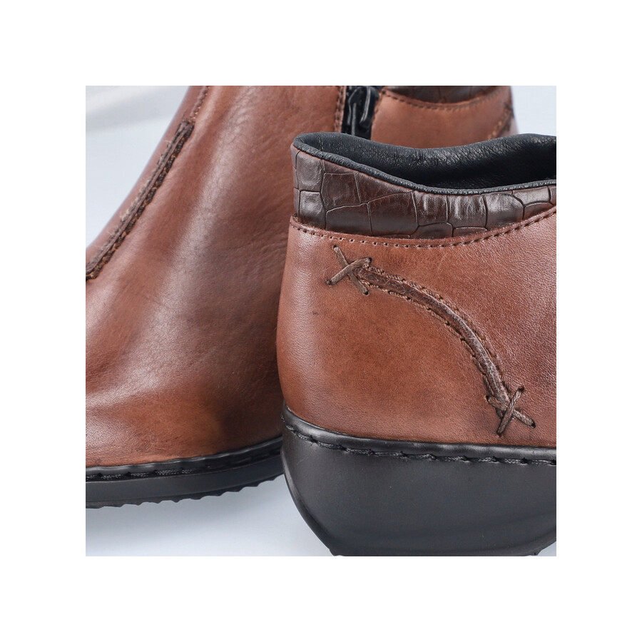 bottes marron à fermeture éclair pour femmes rieker l3882-24