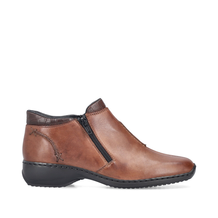 bottes marron à fermeture éclair pour femmes rieker l3882-24