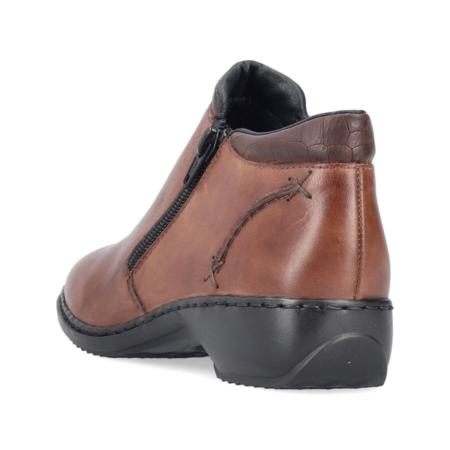 bottes marron à fermeture éclair pour femmes rieker l3882-24