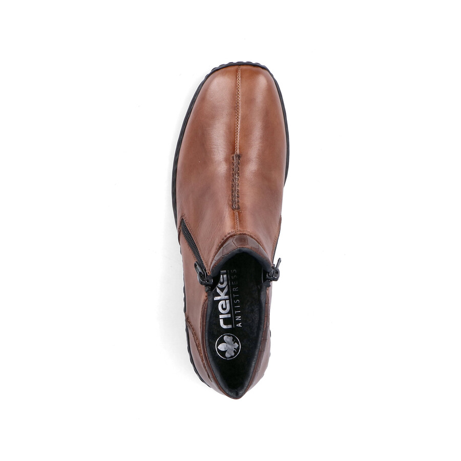 bottes marron à fermeture éclair pour femmes rieker l3882-24