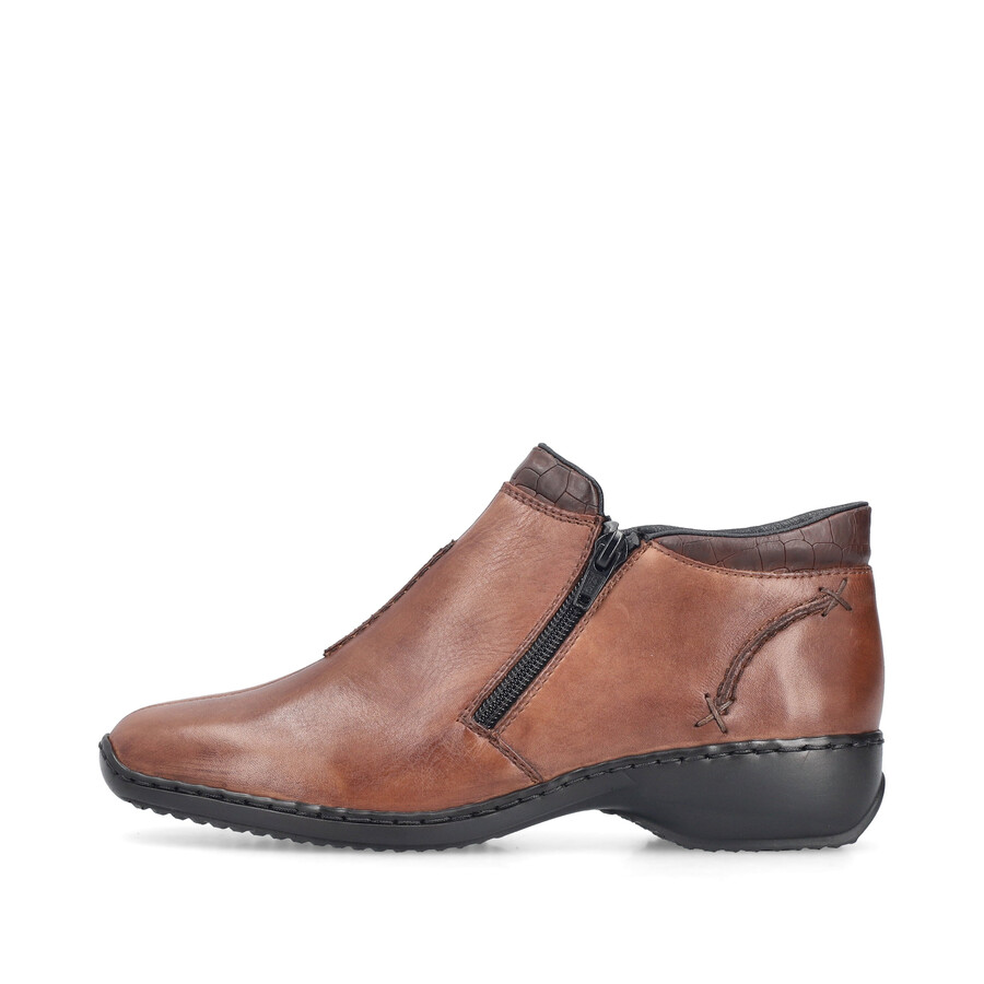 bottes marron à fermeture éclair pour femmes rieker l3882-24