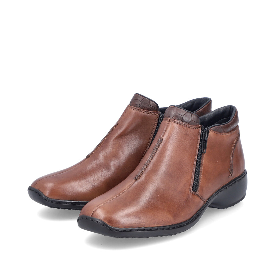 bottes marron à fermeture éclair pour femmes rieker l3882-24