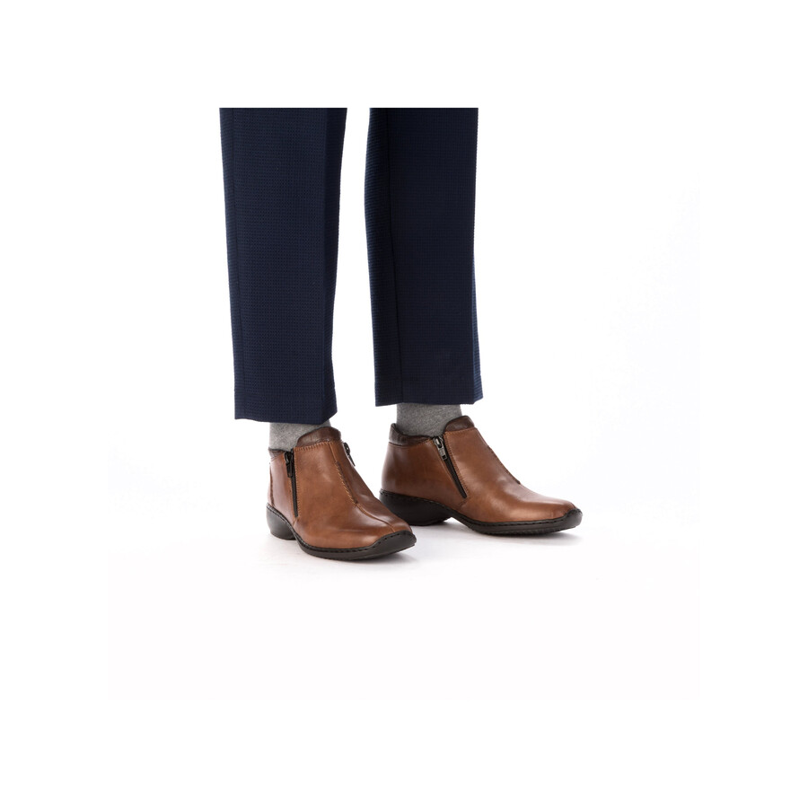 bottes marron à fermeture éclair pour femmes rieker l3882-24