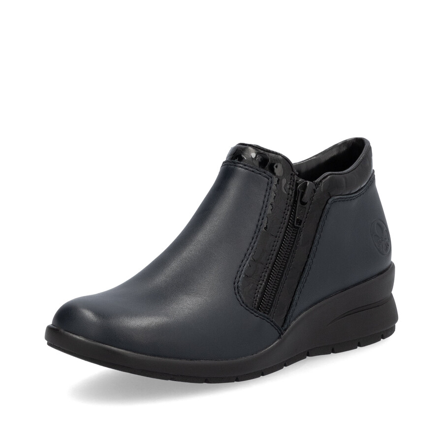 bottes bleues à fermeture éclair pour femmes rieker l4883-14