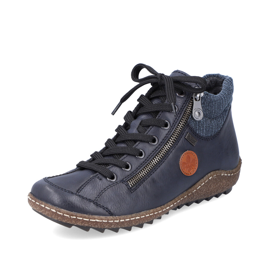 bottes bleues à fermeture éclair pour femmes rieker l7514-14