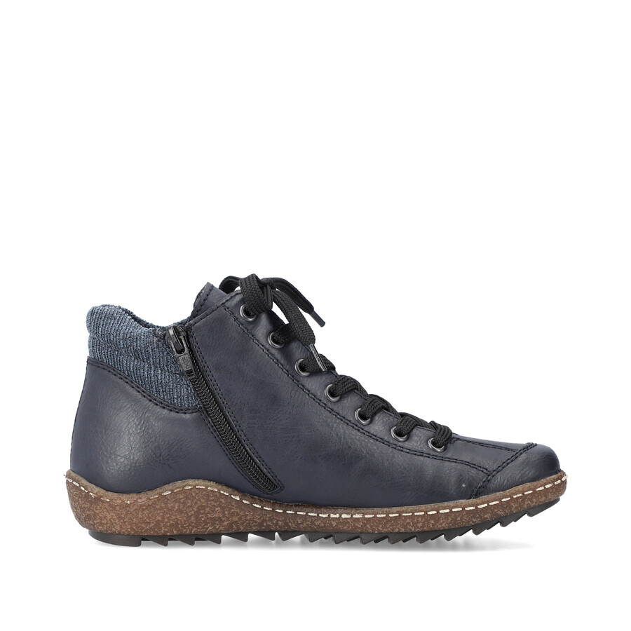 bottes bleues à fermeture éclair pour femmes rieker l7514-14