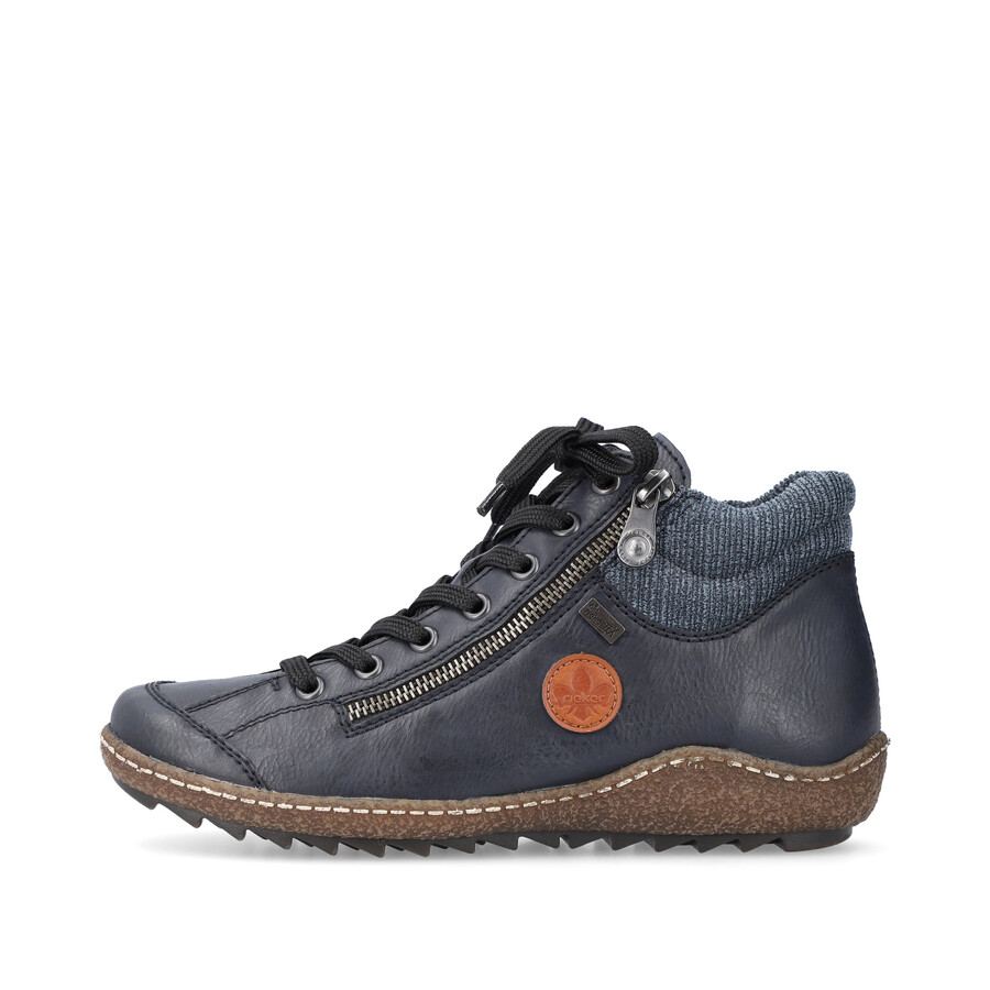 bottes bleues à fermeture éclair pour femmes rieker l7514-14