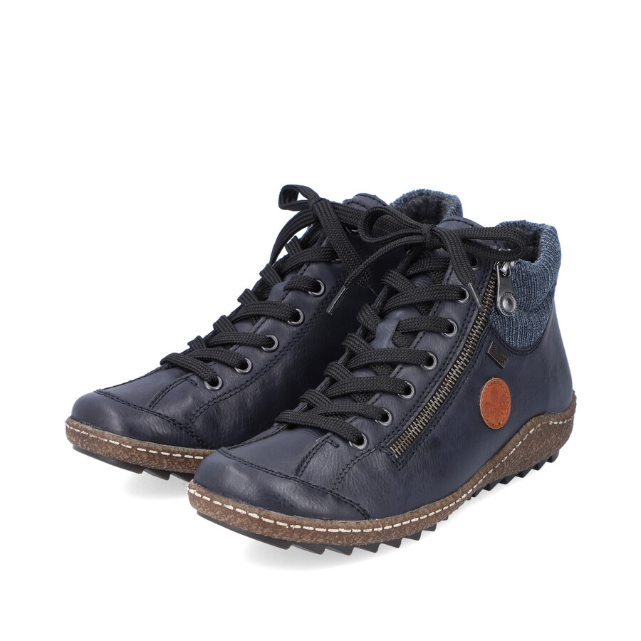 bottes bleues à fermeture éclair pour femmes rieker l7514-14