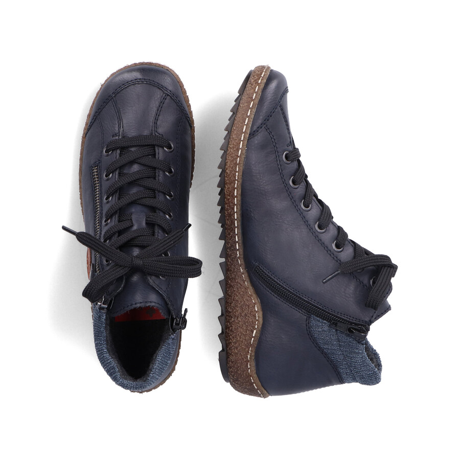 bottes bleues à fermeture éclair pour femmes rieker l7514-14