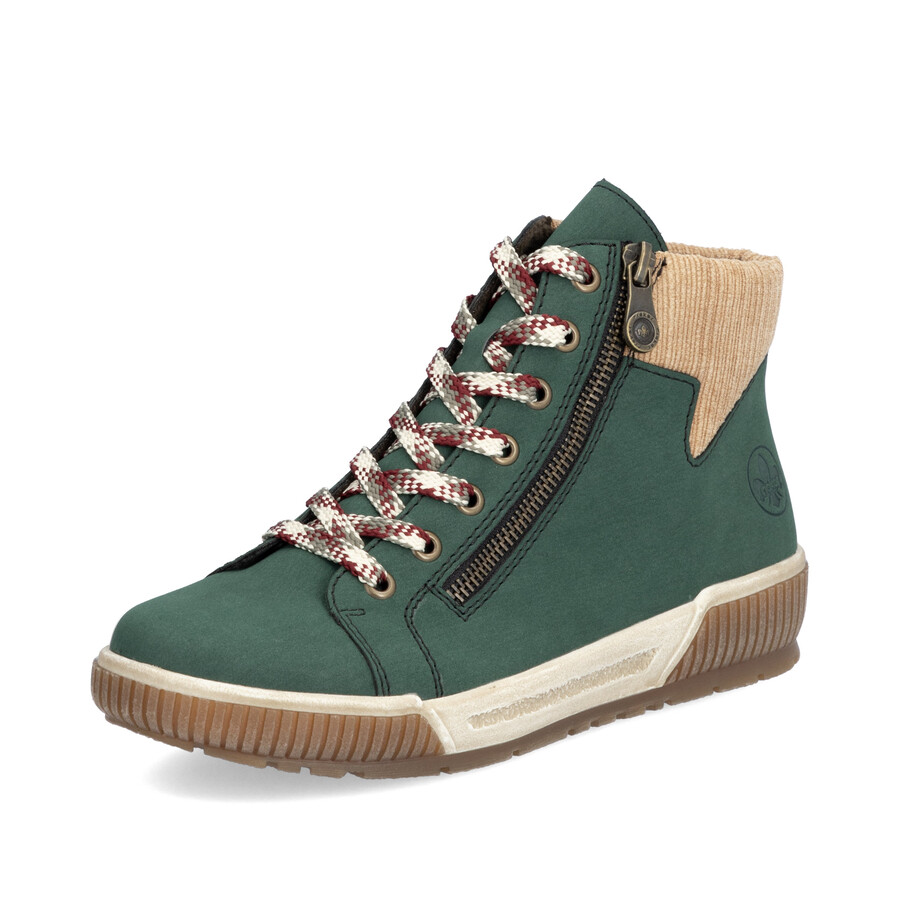 bottes vertes à fermeture éclair pour femmes rieker n0709-54