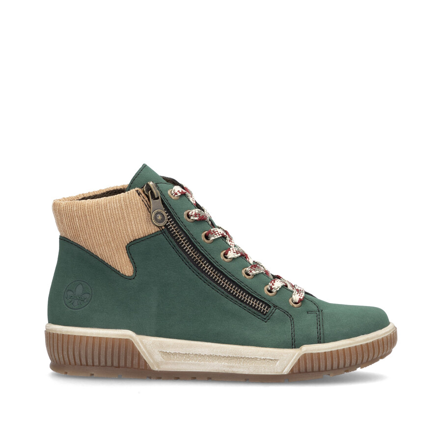 bottes vertes à fermeture éclair pour femmes rieker n0709-54