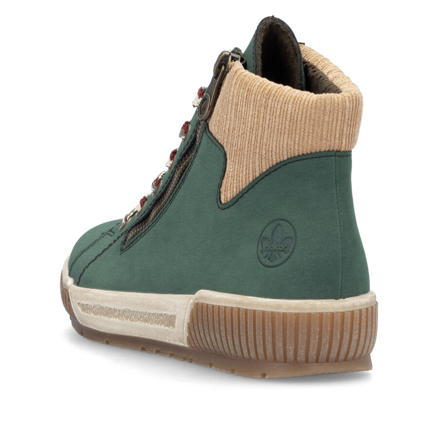 bottes vertes à fermeture éclair pour femmes rieker n0709-54