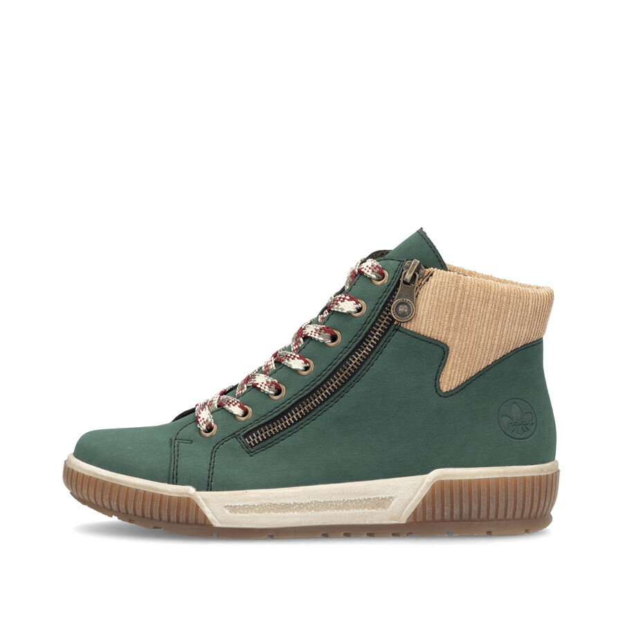 bottes vertes à fermeture éclair pour femmes rieker n0709-54