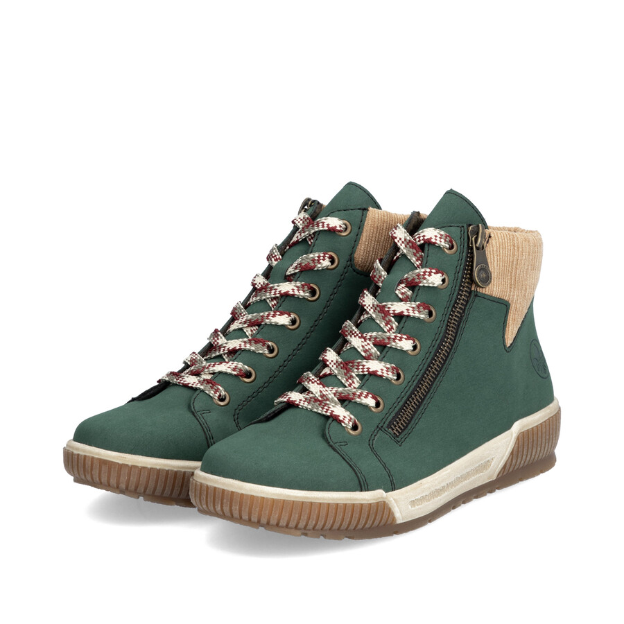 bottes vertes à fermeture éclair pour femmes rieker n0709-54