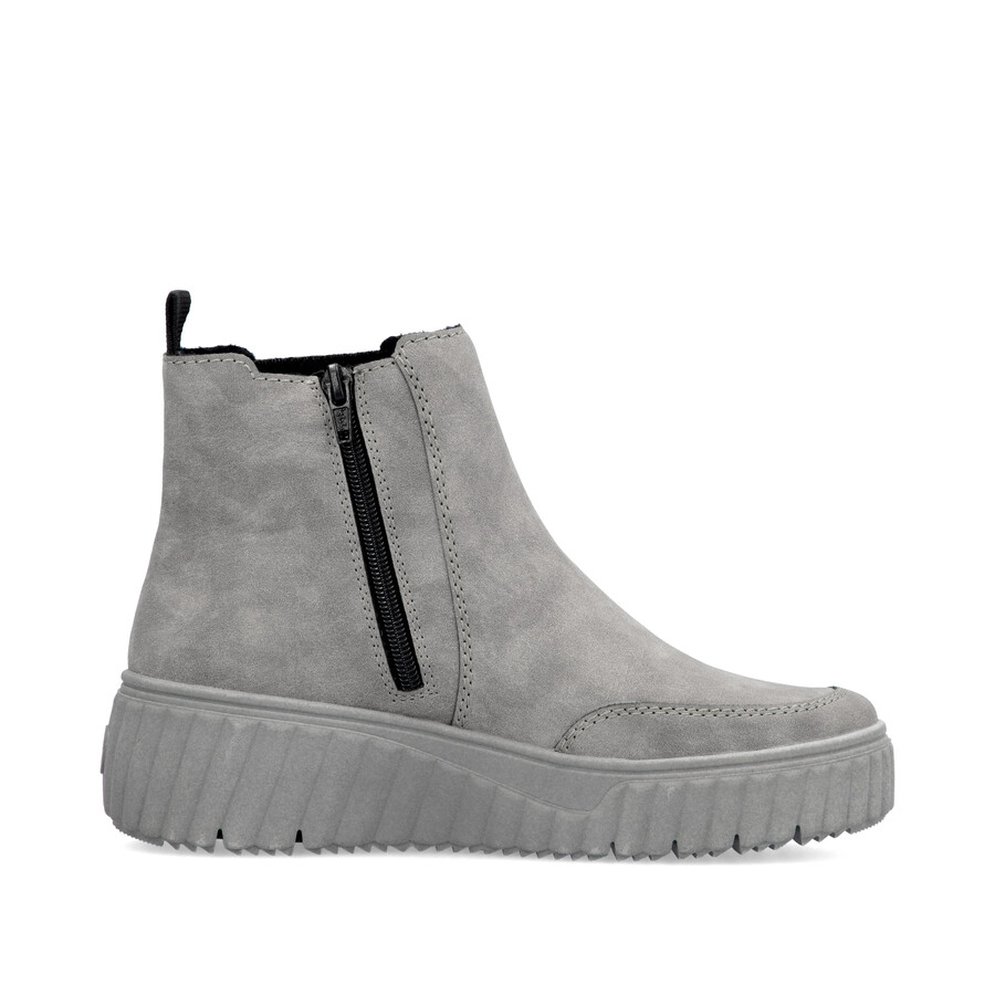 bottes grises à fermeture éclair pour femmes rieker n2553-40