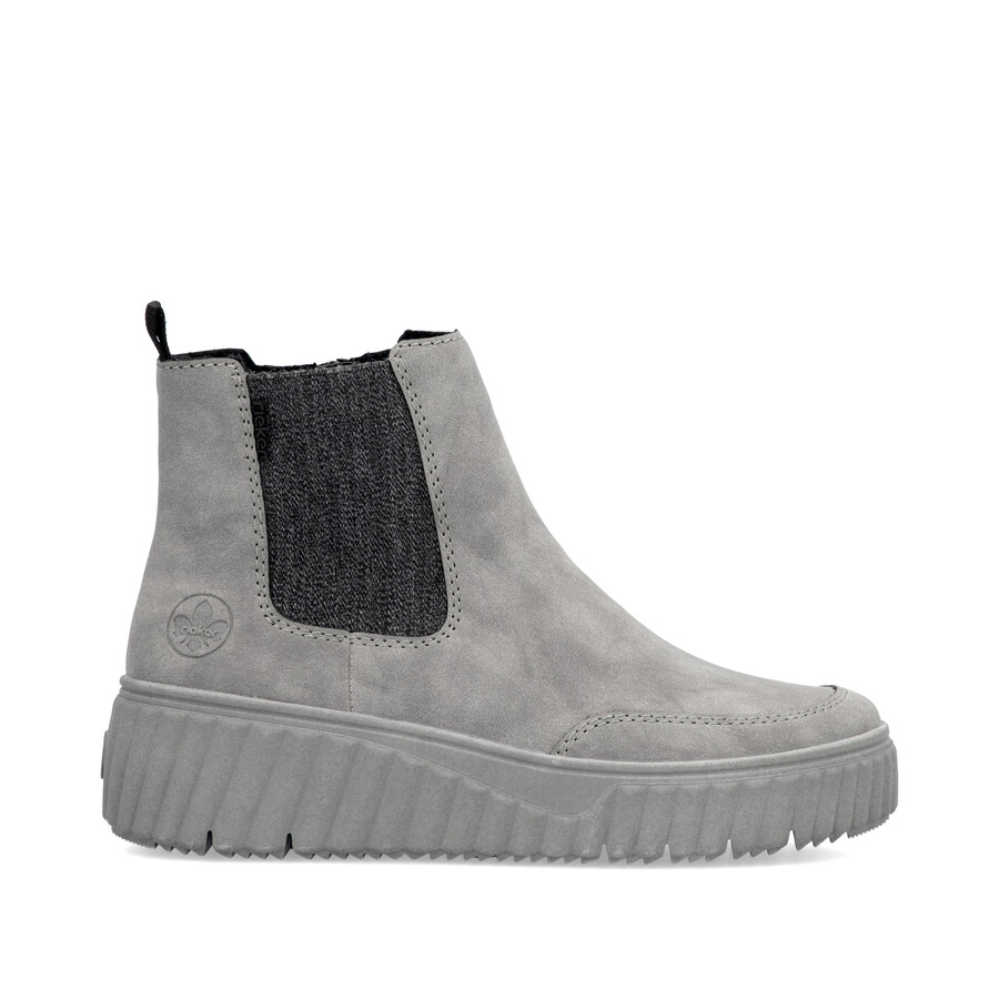 bottes grises à fermeture éclair pour femmes rieker n2553-40