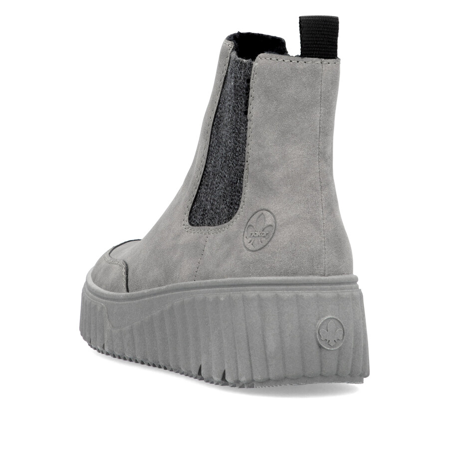 bottes grises à fermeture éclair pour femmes rieker n2553-40
