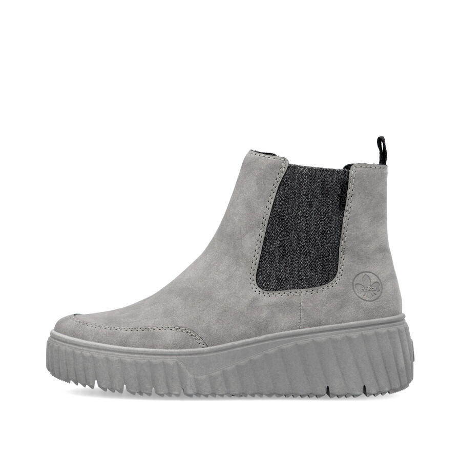 bottes grises à fermeture éclair pour femmes rieker n2553-40