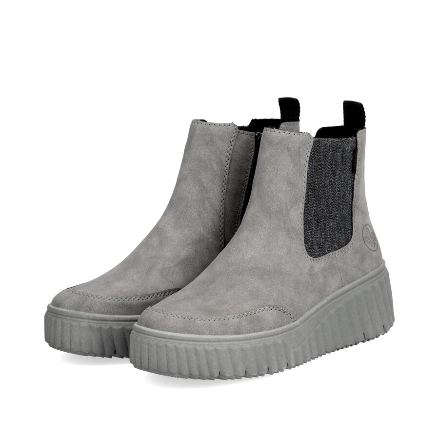 bottes grises à fermeture éclair pour femmes rieker n2553-40