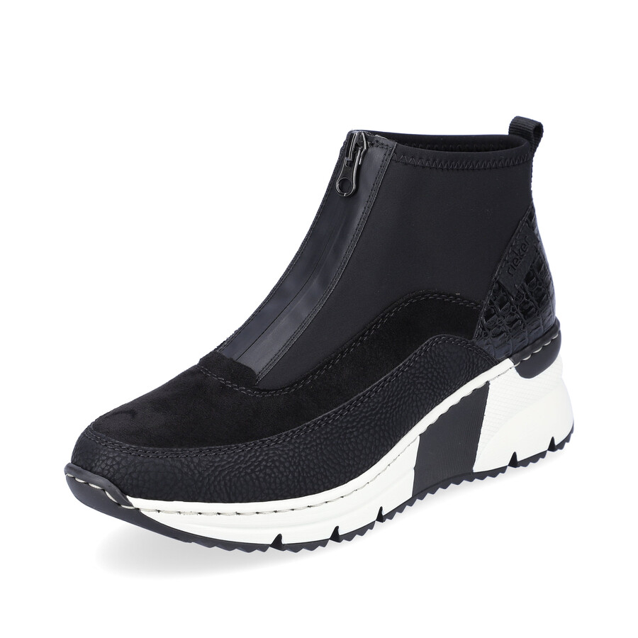 bottes noires à fermeture éclair pour femmes rieker n6352-00