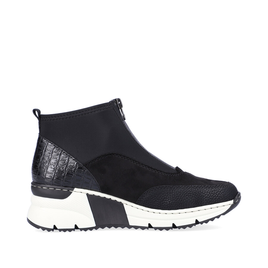 bottes noires à fermeture éclair pour femmes rieker n6352-00