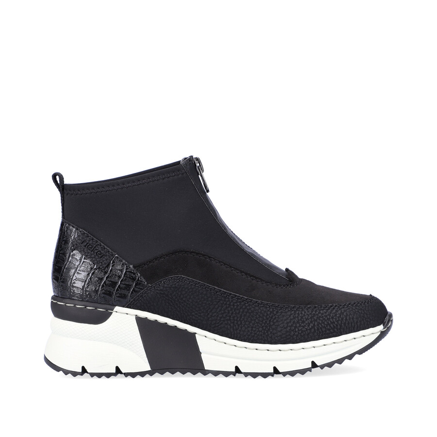 bottes noires à fermeture éclair pour femmes rieker n6352-00