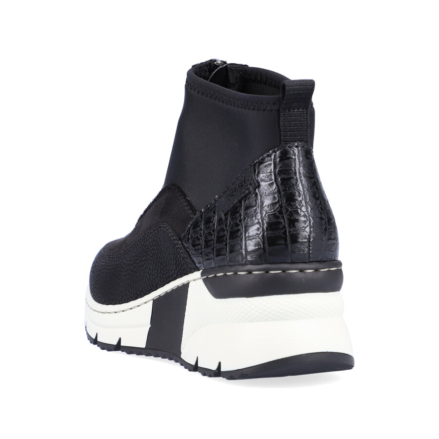 bottes noires à fermeture éclair pour femmes rieker n6352-00