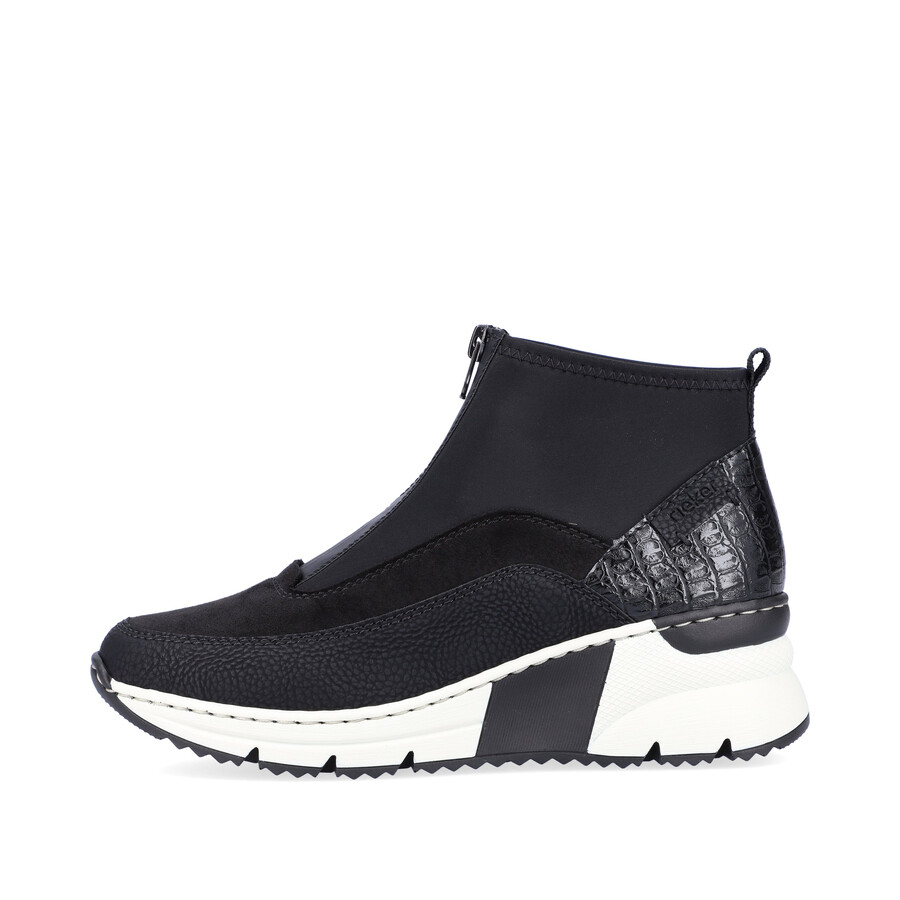 bottes noires à fermeture éclair pour femmes rieker n6352-00
