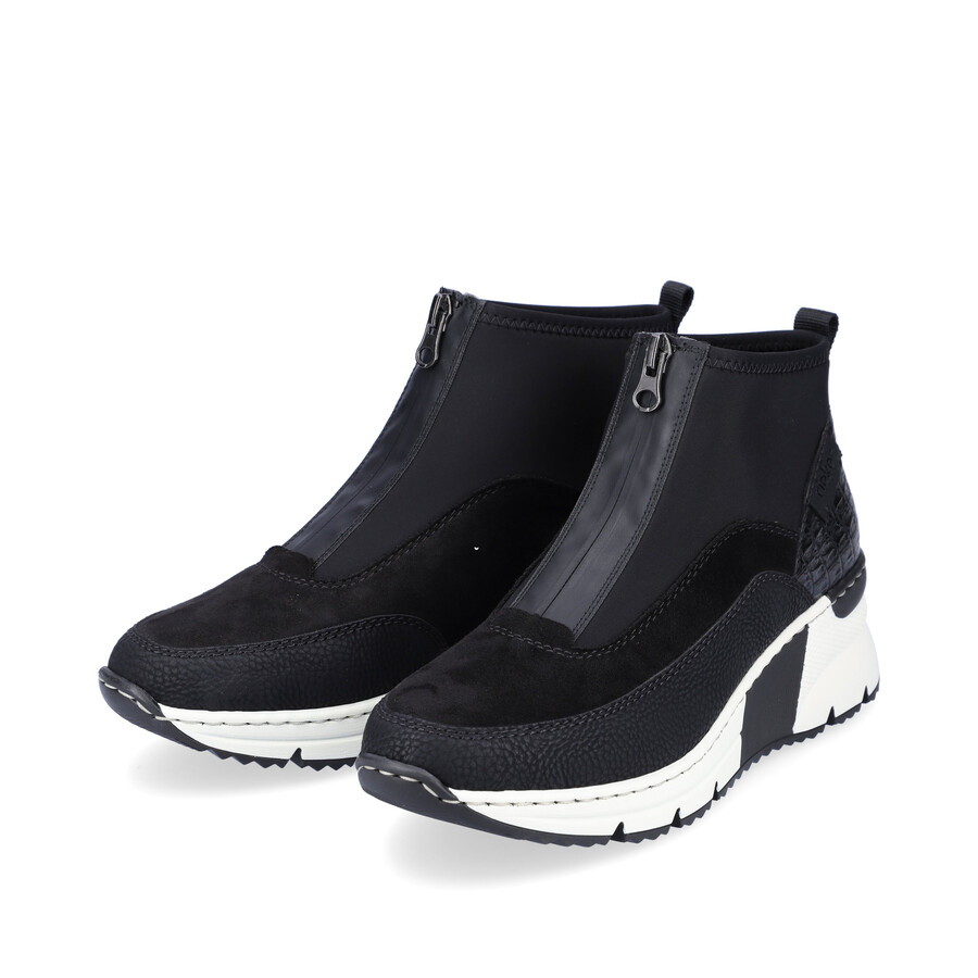 bottes noires à fermeture éclair pour femmes rieker n6352-00